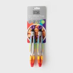 Taylor's Eye Witness 2-Piece Mini Silicone Tong Set - Rainbow