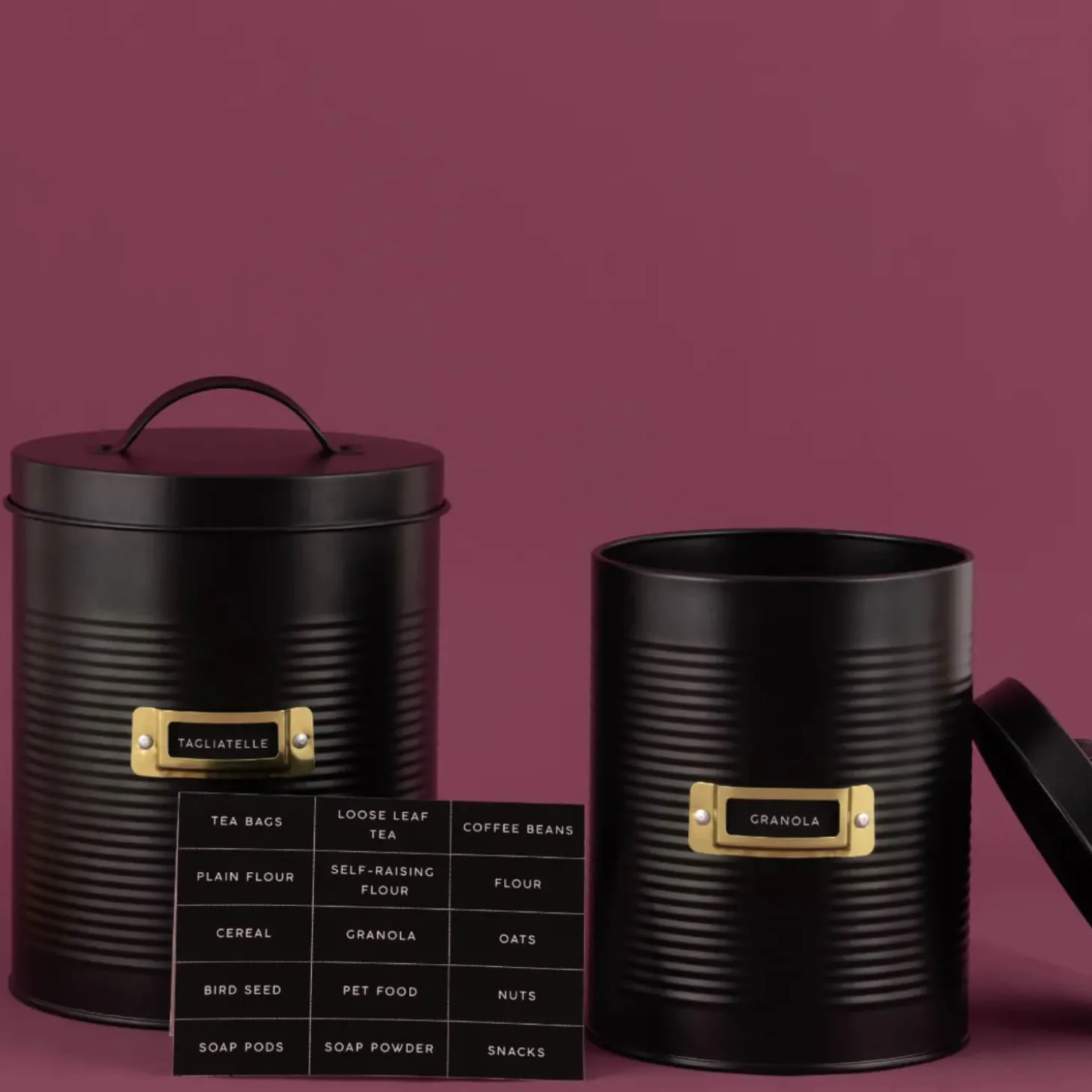 Typhoon 2-Piece Round Storage Canisters - Otto Black