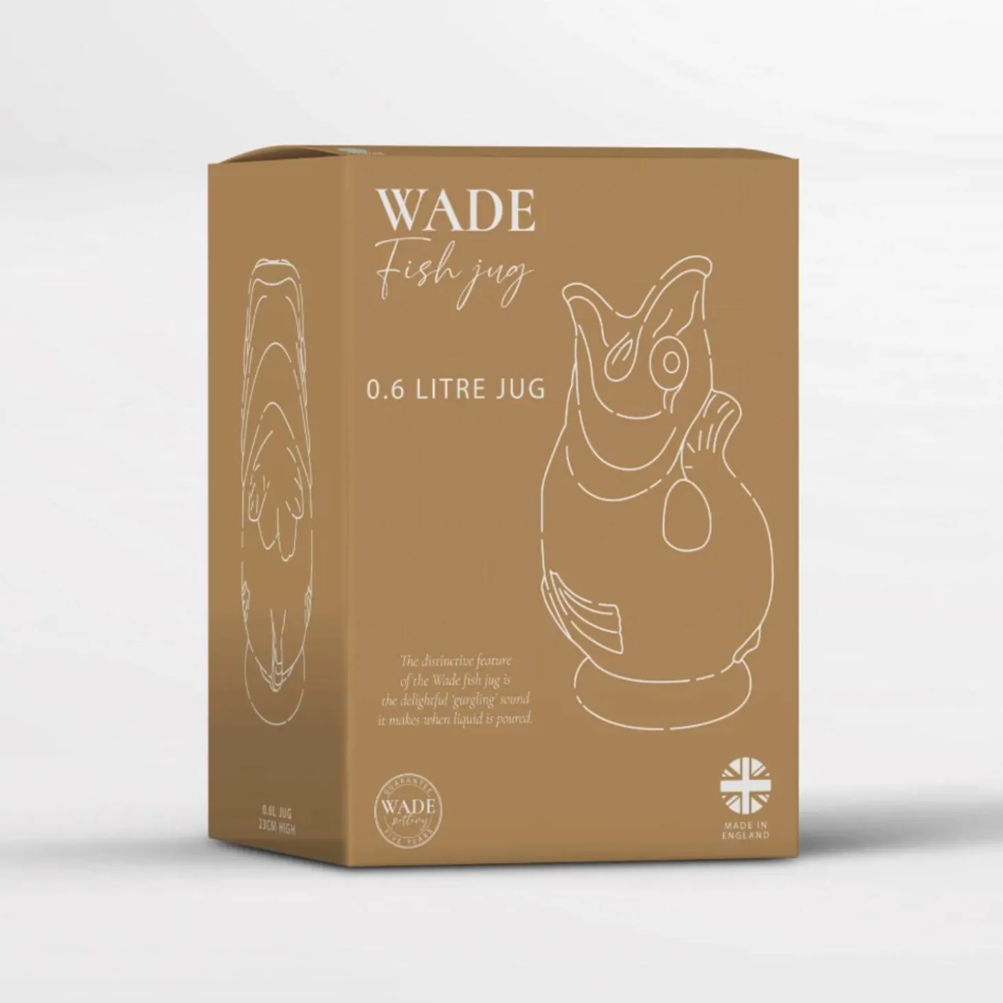 Wade Fish Earthenware 0.6 Litre Gluggle Jug - Sage
