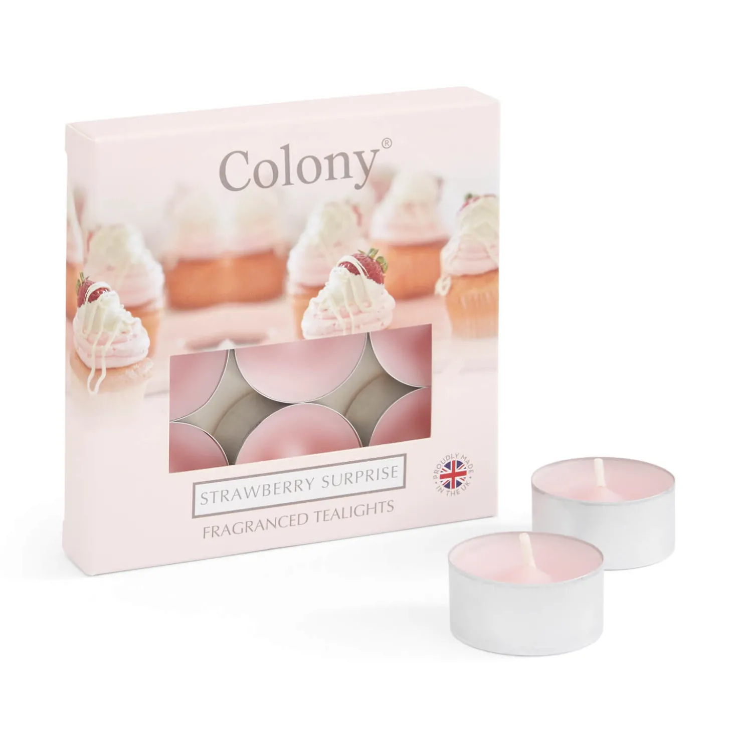 Wax Lyrical Colony Pack of 9 Scented Tealights - Strawberry Surprise