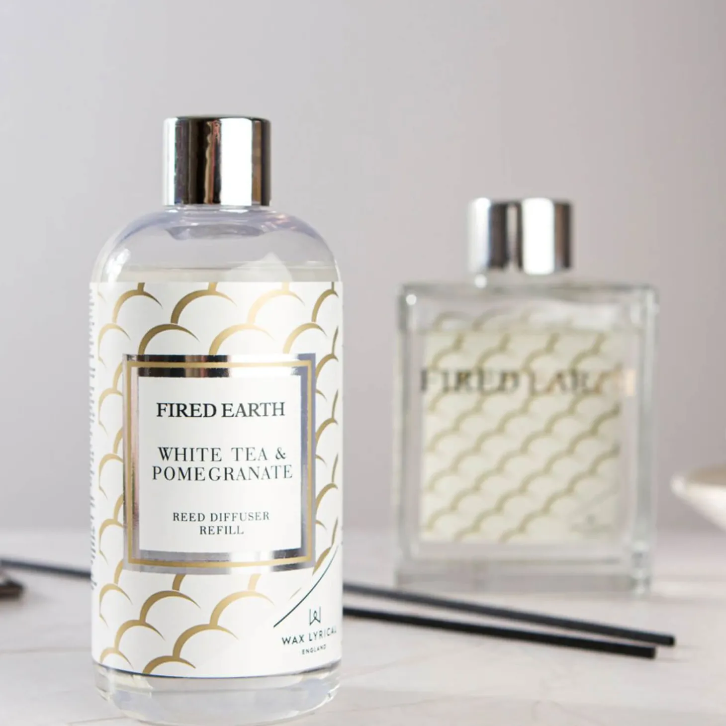 Wax Lyrical Fired Earth Reed Diffuser 200ml Refill - White Tea & Pomegranate