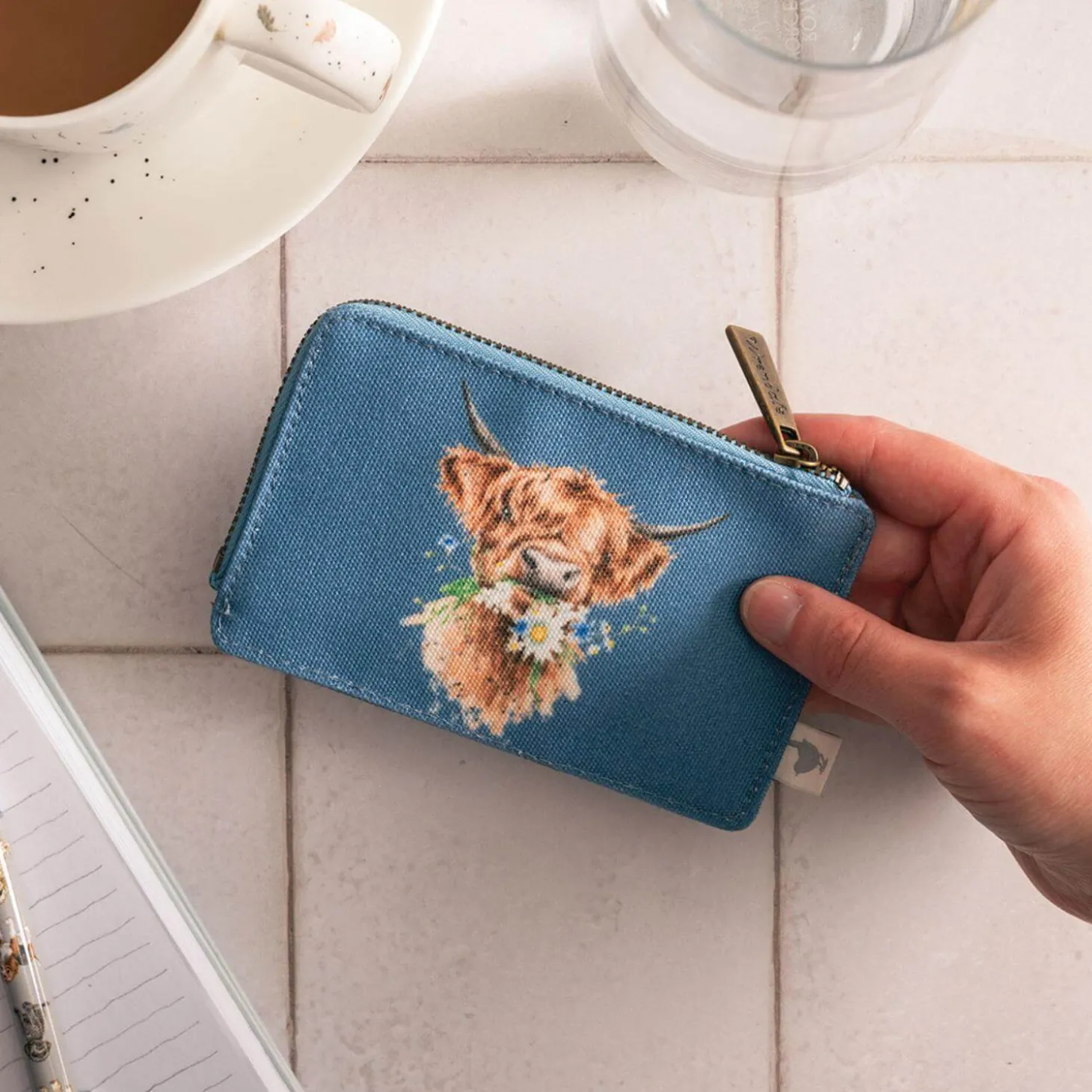 Wrendale Designs by Hannah Dale Coin/Card Holder Purse - Cow