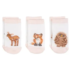 Wrendale Designs Little Wren Little Forest Woodland Animal Bamboo Baby Socks - 6-12 Months