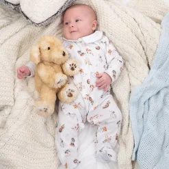Wrendale Designs Little Wren Little Paws Printed Babygrow - 0-3 Months