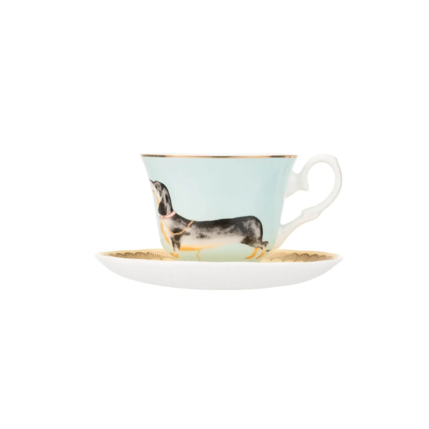 Yvonne Ellen Fine China Teacup & Saucer - Doggie