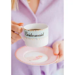 Yvonne Ellen Fine China Teacup & Saucer - Bridesmaid