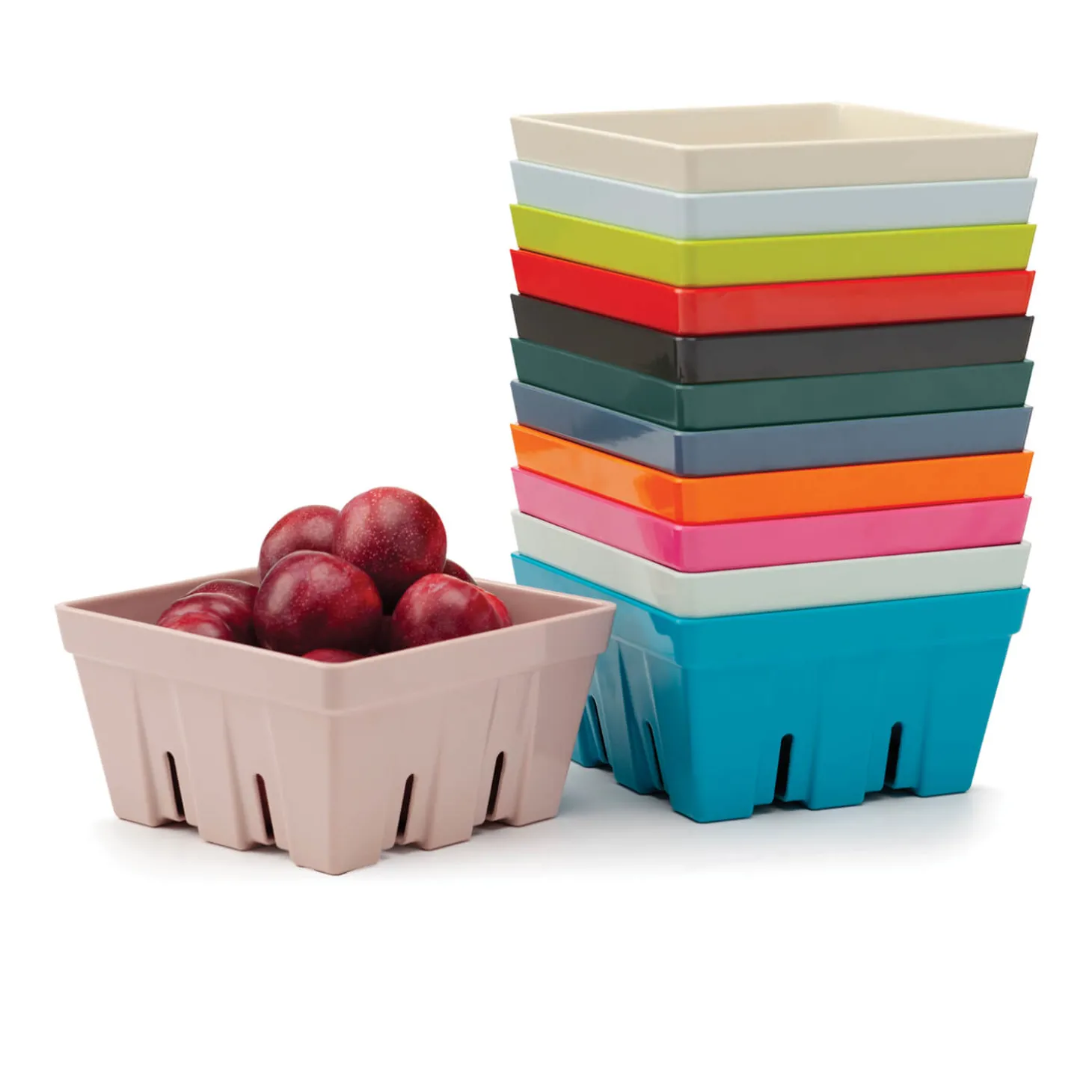 Zeal 19cm Melamine Berry Box & Colander - Dark Grey